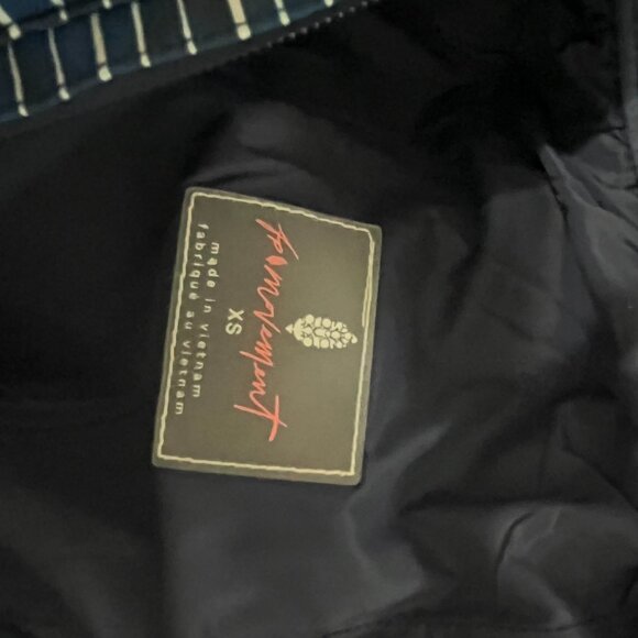 Free People Movement Printed All Prepped Bib Overalls. Indigo Patch XS  *NWOT* - Picture 9 of 9